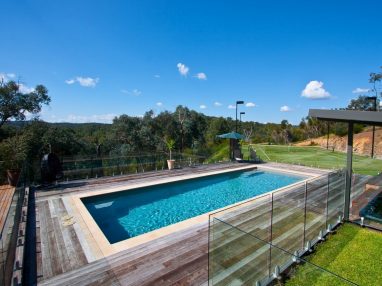 X Trainer pool build partially above the ground
