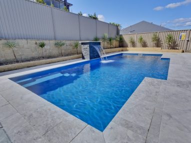 Beautiful Vogue fibreglass pool with the Water Wall water feature