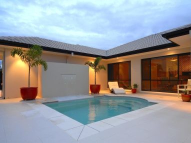 Small courtyard Fibreglass Pool Sydneytransformed this backyard