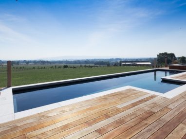 A fibreglass Fastlane lap pool with a spa