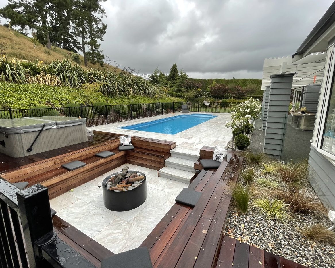 Partially Above Ground Pools Compass Pools Australia X Trainer fibreglass pool 10.2m Sapphire