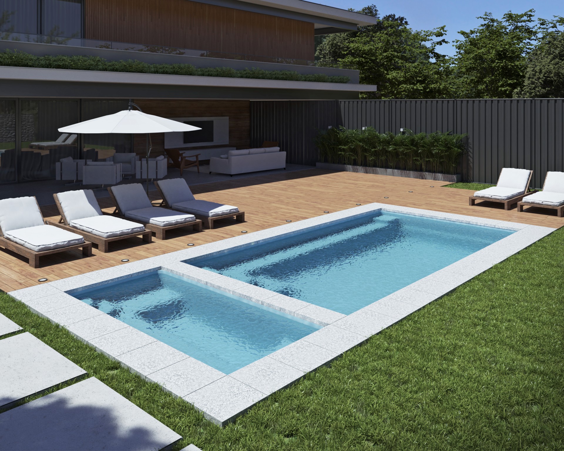 Pool and spa combo